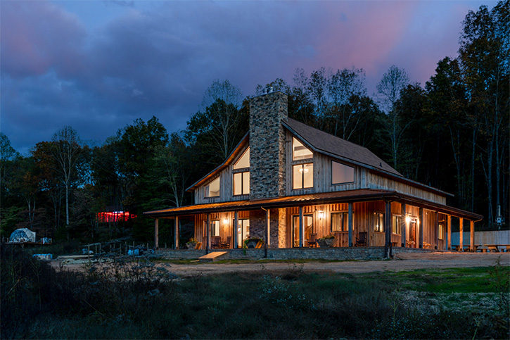 Buffalo Lodge exterior at dusk