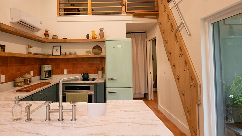 Rooted woodland cabin kitchen