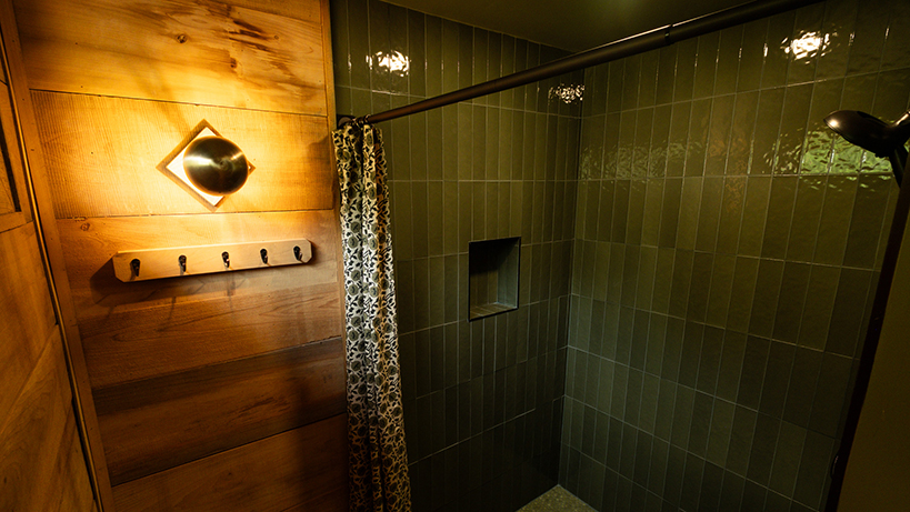 Geodome bath house shower