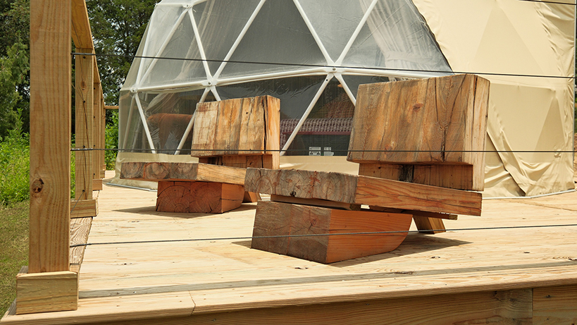 Clover geodome deck