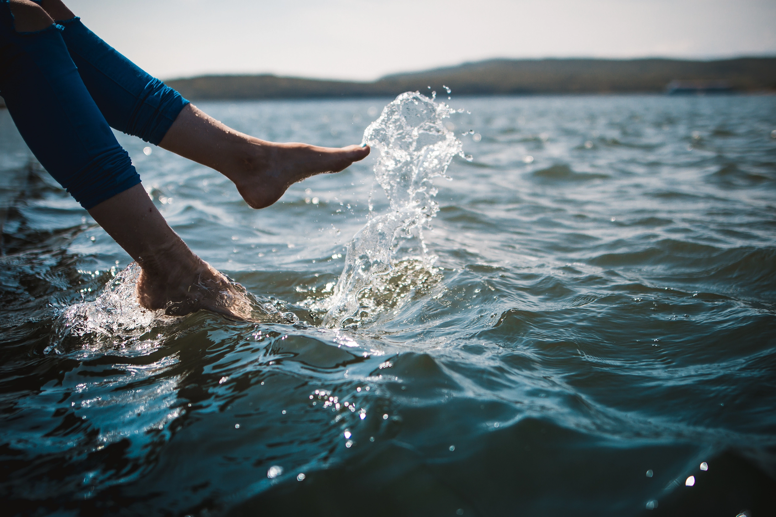 Feet in water